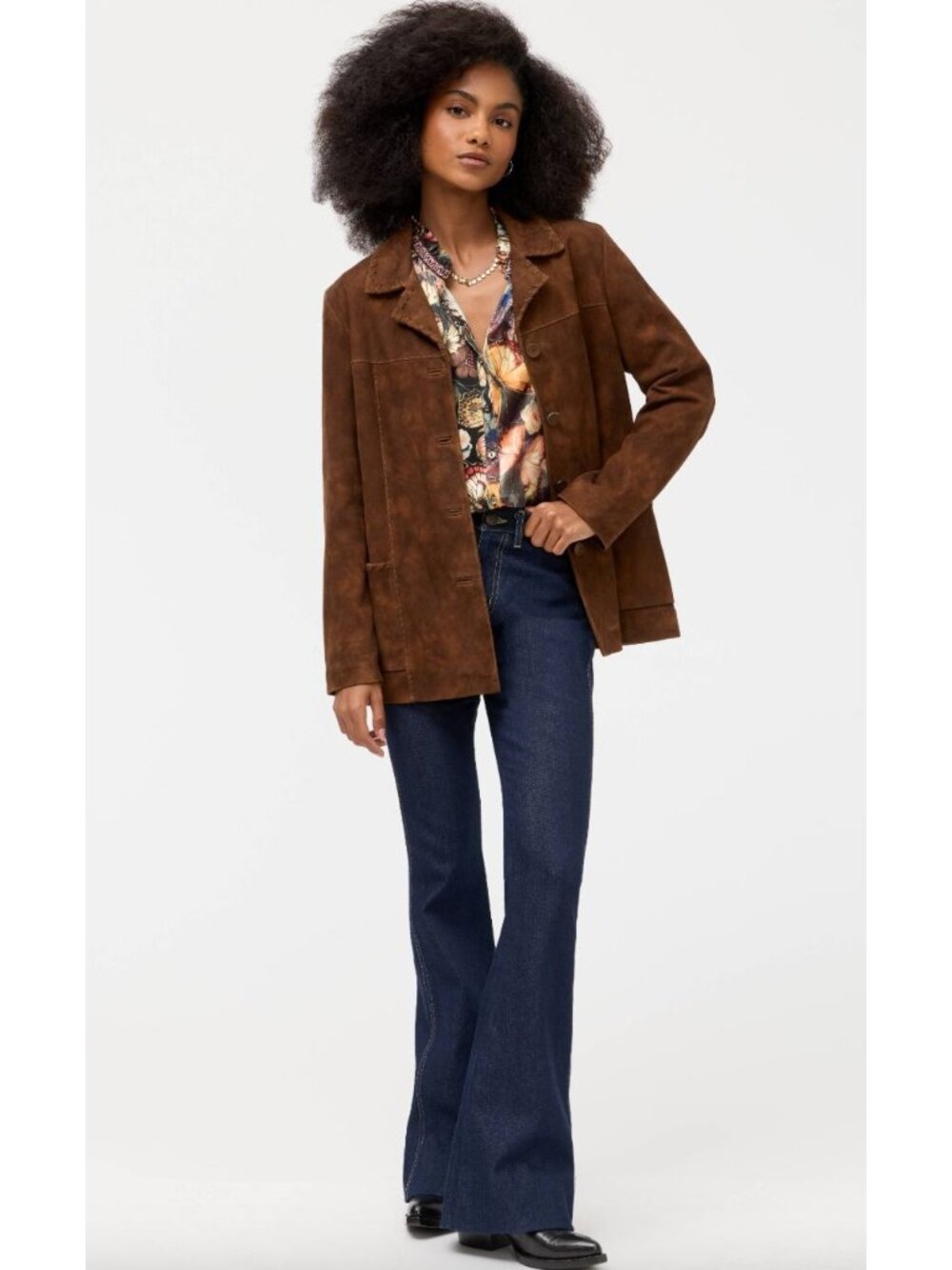 NWT Johnny Was $1200 Italian Marbled Suede Chore Jacket Size Small